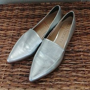 Sole Society Silver Loafers